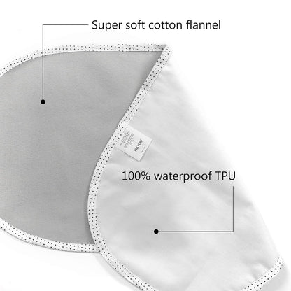 Waterproof Changing Pad Liners 6 Pack, 100% Cotton Reusable Cloth Diaper Liners, White