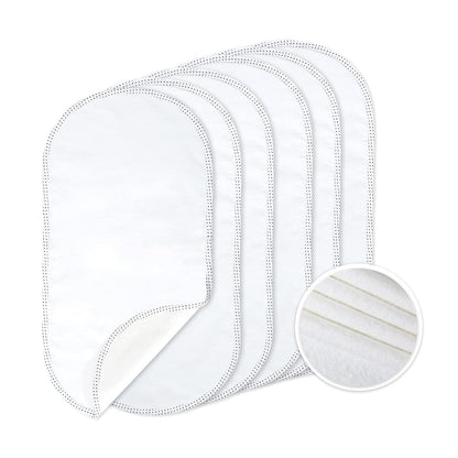 Waterproof Changing Pad Liners 6 Pack, 100% Cotton Reusable Cloth Diaper Liners, White