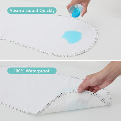 Waterproof Changing Pad Liners 6 Pack, 100% Cotton Reusable Cloth Diaper Liners, White