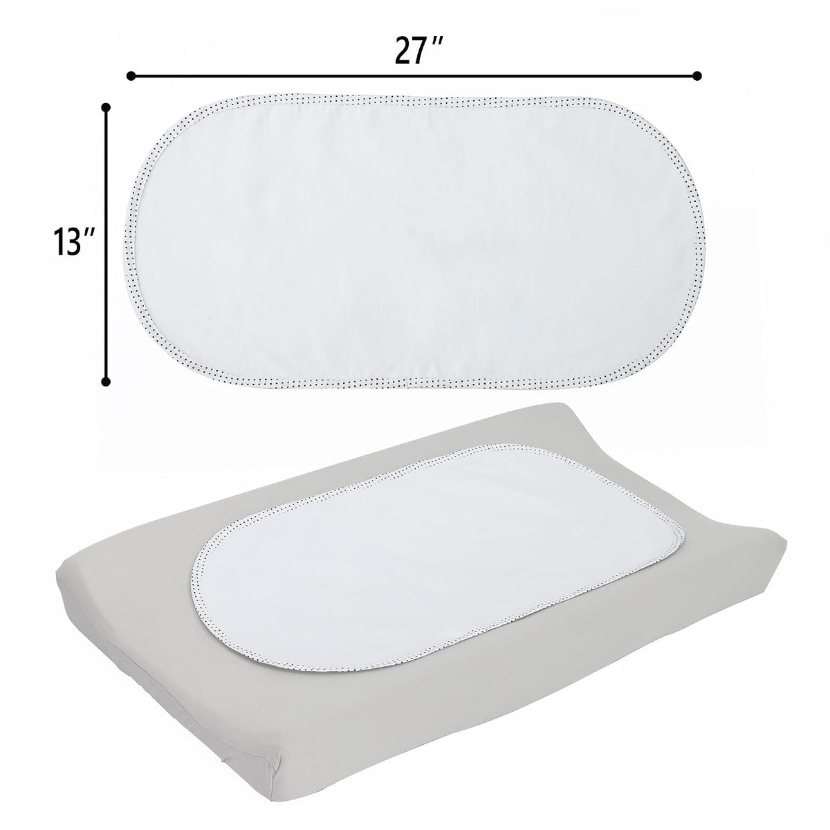 Waterproof Changing Pad Liners 6 Pack, 100% Cotton Reusable Cloth Diaper Liners, White