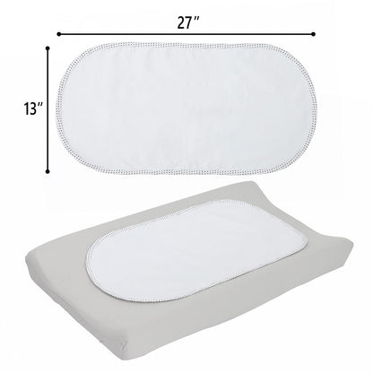 Waterproof Changing Pad Liners 6 Pack, 100% Cotton Reusable Cloth Diaper Liners, White