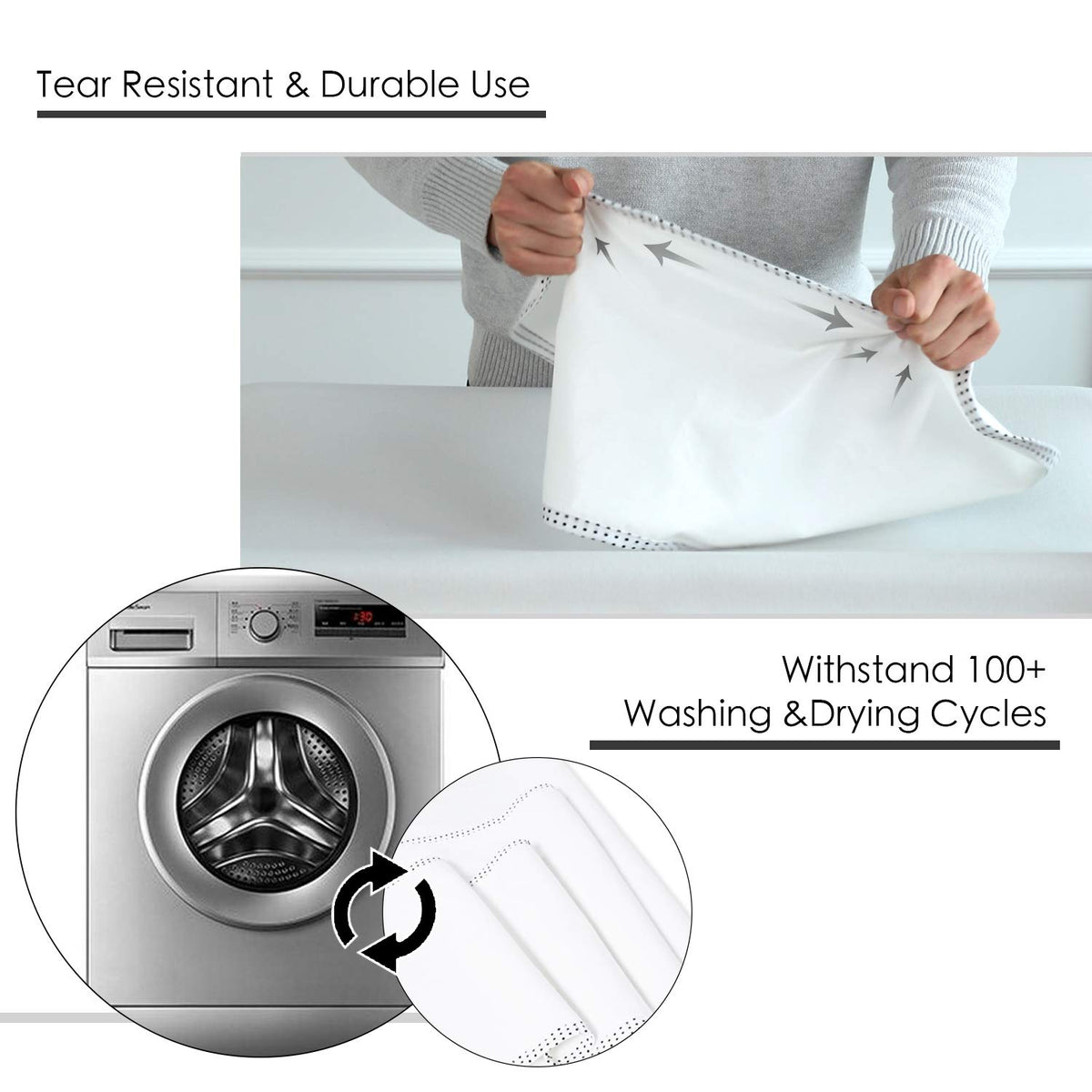 Waterproof Changing Pad Liners 6 Pack, 100% Cotton Reusable Cloth Diaper Liners, White