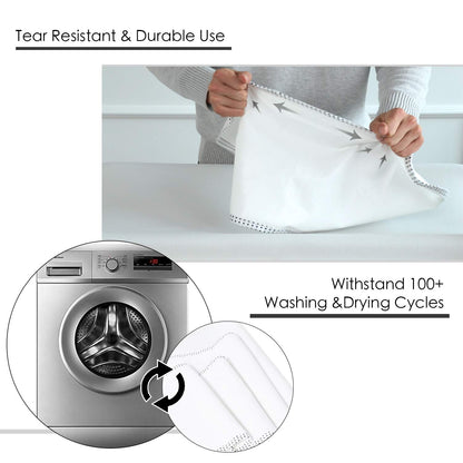 Waterproof Changing Pad Liners 6 Pack, 100% Cotton Reusable Cloth Diaper Liners, White