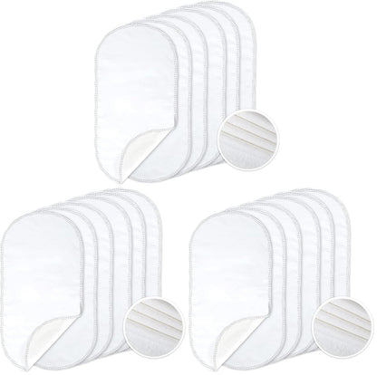 Waterproof Changing Pad Liners 6 Pack, 100% Cotton Reusable Cloth Diaper Liners, White