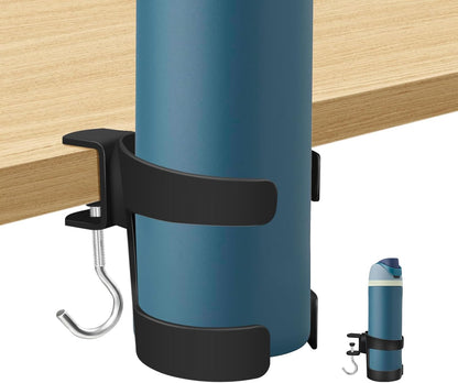 Desk Cup Holder Compatible with Stanley, Owala,Sinple Midern & Hydroflask | 2-in-1, Sturdy & Durable, Adjustable, Anti-Spill Tumbler Organizer with Hook, Cup Holder for Desk for Home Office and School