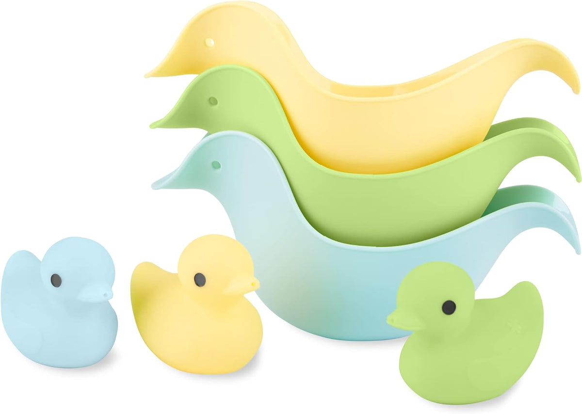 Duck Rinse Cups and Squirties Bath Toy Bundle
