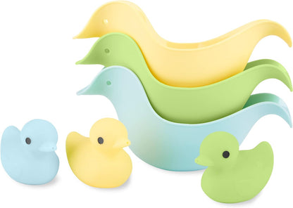 Duck Rinse Cups and Squirties Bath Toy Bundle
