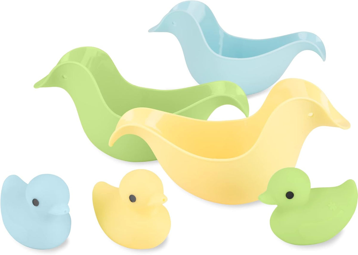 Duck Rinse Cups and Squirties Bath Toy Bundle