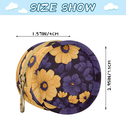 Purple and Yellow Flowers Baby Pacifier Holder Case, Dustproof Portable Storage Box for Diaper Bag Purse, Pacifier Storage Container for Boys & Girls