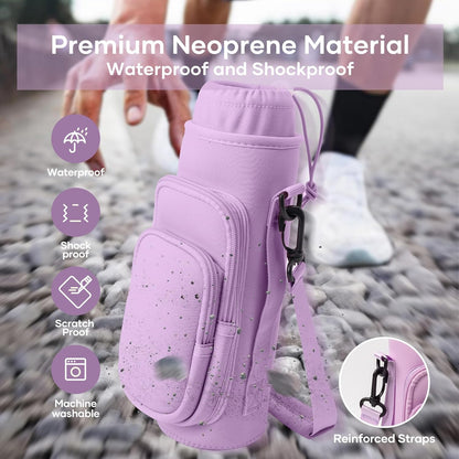 Water Bottle Carrier Bag,Water Bottle Holder with Straps Phone Pockets Fits Stanley Owala 16/24/32/40oz
