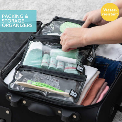 Roamio Travel Bag, Toiletry, TSA Approved Pouch, Zip Quart Size Airline Compliant, Clear-Sided, Baby, Diaper Organization, Makeup, Accessories, Packing, Set of 3 Sizes, Beige Check