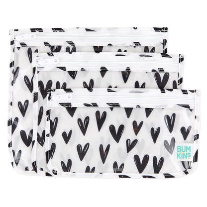 Roamio Travel Bag, Toiletry, TSA Approved Pouch, Zip Quart Size Airline Compliant, Clear-Sided, Baby, Diaper Organization, Makeup, Accessories, Packing, Set of 3 Sizes, Beige Check