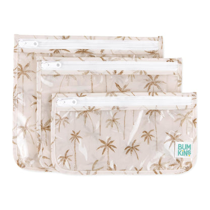 Roamio Travel Bag, Toiletry, TSA Approved Pouch, Zip Quart Size Airline Compliant, Clear-Sided, Baby, Diaper Organization, Makeup, Accessories, Packing, Set of 3 Sizes, Beige Check