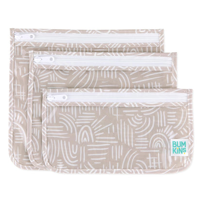 Roamio Travel Bag, Toiletry, TSA Approved Pouch, Zip Quart Size Airline Compliant, Clear-Sided, Baby, Diaper Organization, Makeup, Accessories, Packing, Set of 3 Sizes, Beige Check