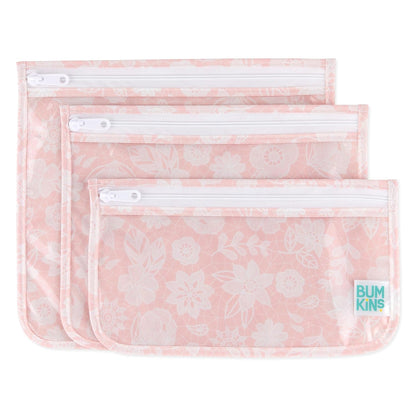 Roamio Travel Bag, Toiletry, TSA Approved Pouch, Zip Quart Size Airline Compliant, Clear-Sided, Baby, Diaper Organization, Makeup, Accessories, Packing, Set of 3 Sizes, Beige Check