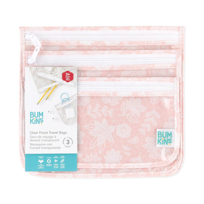 Roamio Travel Bag, Toiletry, TSA Approved Pouch, Zip Quart Size Airline Compliant, Clear-Sided, Baby, Diaper Organization, Makeup, Accessories, Packing, Set of 3 Sizes, Beige Check