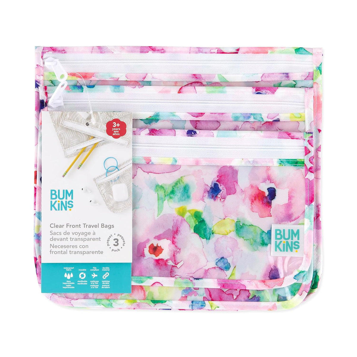 Roamio Travel Bag, Toiletry, TSA Approved Pouch, Zip Quart Size Airline Compliant, Clear-Sided, Baby, Diaper Organization, Makeup, Accessories, Packing, Set of 3 Sizes, Beige Check