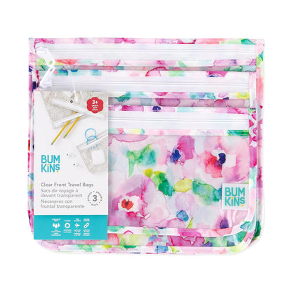Roamio Travel Bag, Toiletry, TSA Approved Pouch, Zip Quart Size Airline Compliant, Clear-Sided, Baby, Diaper Organization, Makeup, Accessories, Packing, Set of 3 Sizes, Beige Check
