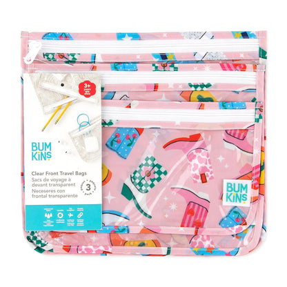 Roamio Travel Bag, Toiletry, TSA Approved Pouch, Zip Quart Size Airline Compliant, Clear-Sided, Baby, Diaper Organization, Makeup, Accessories, Packing, Set of 3 Sizes, Beige Check