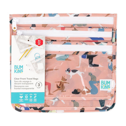 Roamio Travel Bag, Toiletry, TSA Approved Pouch, Zip Quart Size Airline Compliant, Clear-Sided, Baby, Diaper Organization, Makeup, Accessories, Packing, Set of 3 Sizes, Beige Check