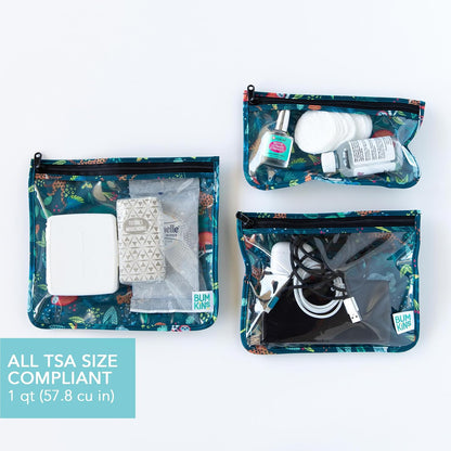 Roamio Travel Bag, Toiletry, TSA Approved Pouch, Zip Quart Size Airline Compliant, Clear-Sided, Baby, Diaper Organization, Makeup, Accessories, Packing, Set of 3 Sizes, Beige Check