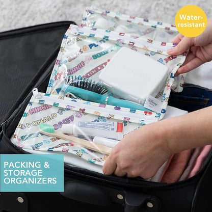 Roamio Travel Bag, Toiletry, TSA Approved Pouch, Zip Quart Size Airline Compliant, Clear-Sided, Baby, Diaper Organization, Makeup, Accessories, Packing, Set of 3 Sizes, Beige Check