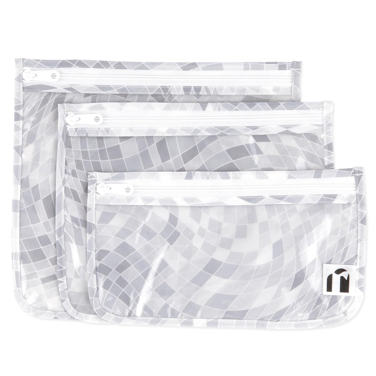 Roamio Travel Bag, Toiletry, TSA Approved Pouch, Zip Quart Size Airline Compliant, Clear-Sided, Baby, Diaper Organization, Makeup, Accessories, Packing, Set of 3 Sizes, Beige Check