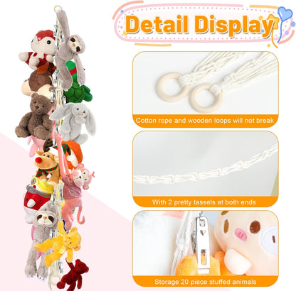Stuffed Animal Storage Hammock Corner Hanging Stuffed Animal Holder