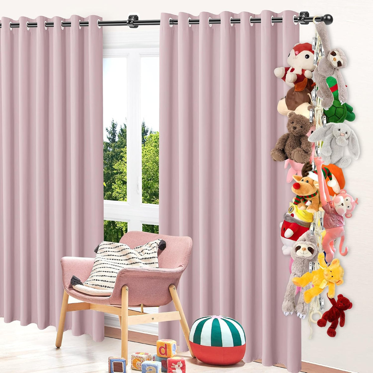 Stuffed Animal Storage Hammock Corner Hanging Stuffed Animal Holder