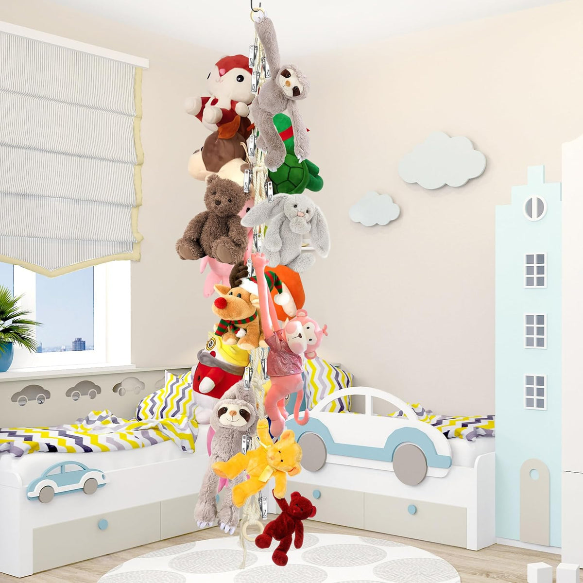 Stuffed Animal Storage Hammock Corner Hanging Stuffed Animal Holder