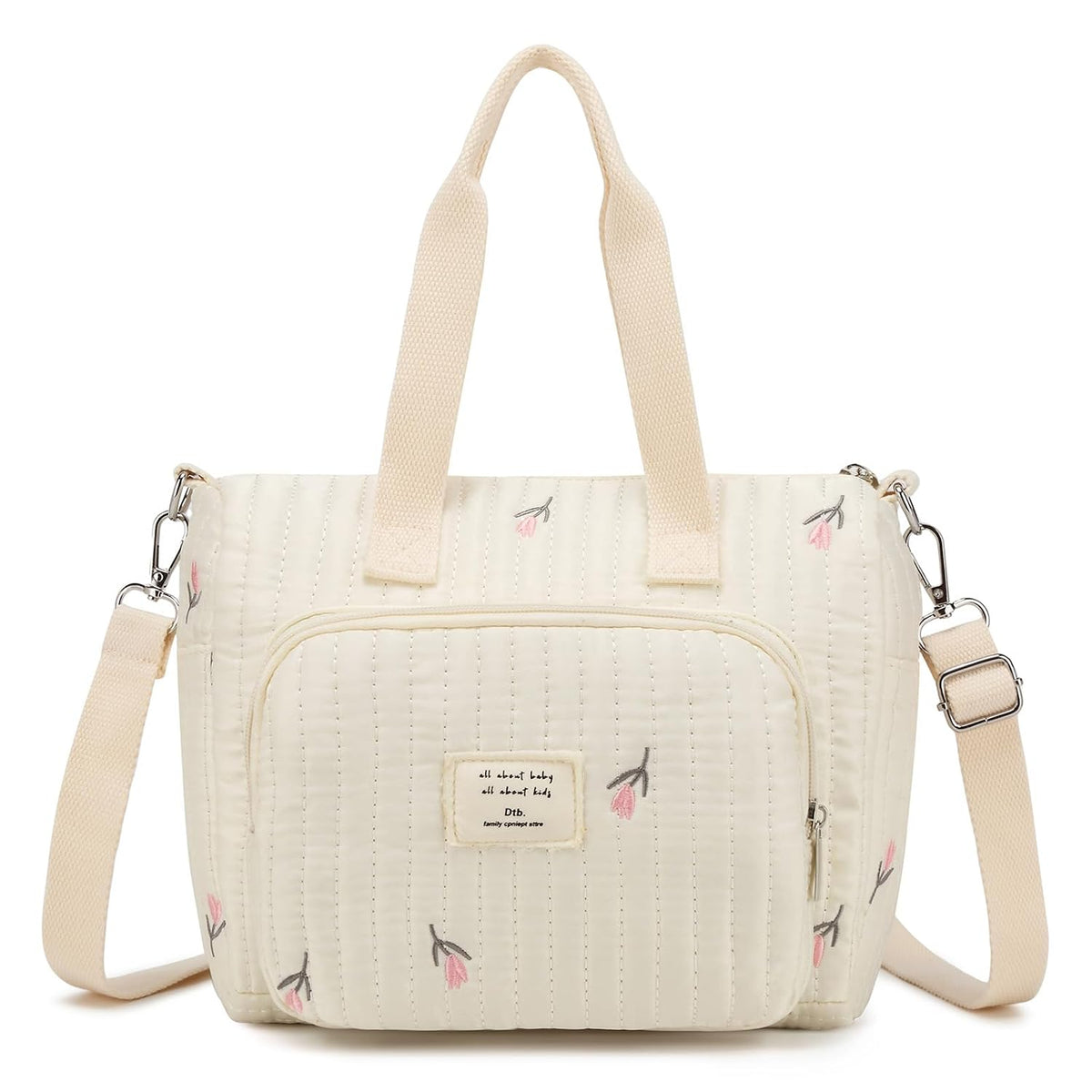 Small Diaper Bag Tote, Crossbody Diaper Bag Mini Purse with 5 Pockets