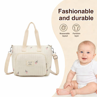 Small Diaper Bag Tote, Crossbody Diaper Bag Mini Purse with 5 Pockets