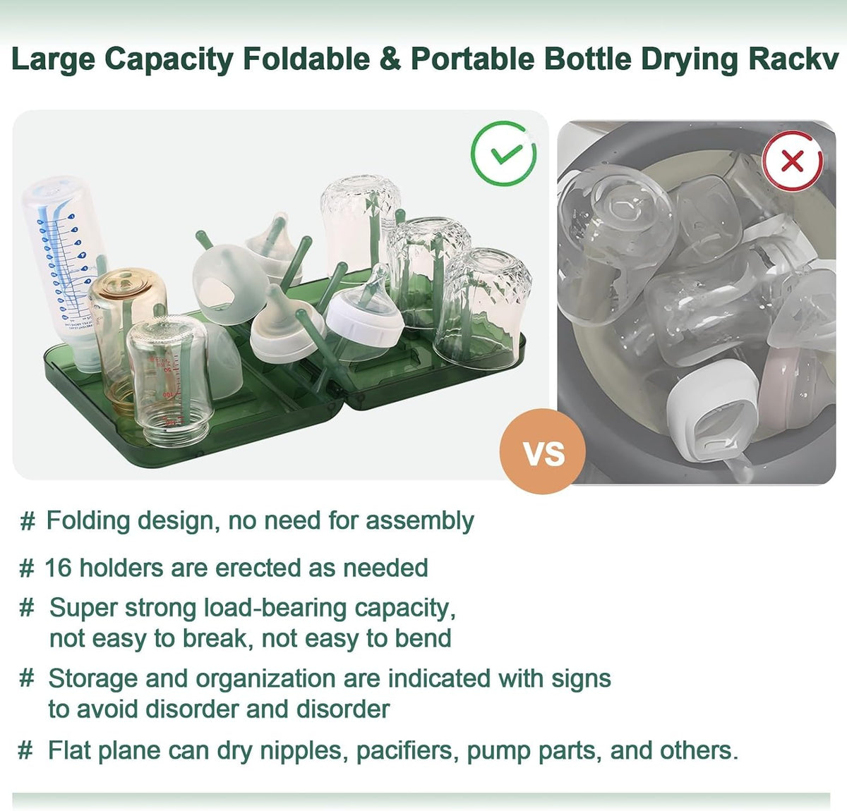 Powerful Electric Baby Bottle Brush Cleaner Set,Complete with Silicone Bottle/Nipple/Gap/Straw Brushes,Plus a Dispenser and Foldable Drying Rack,Effort Electric Cleaning Brush,Portable Travel Set