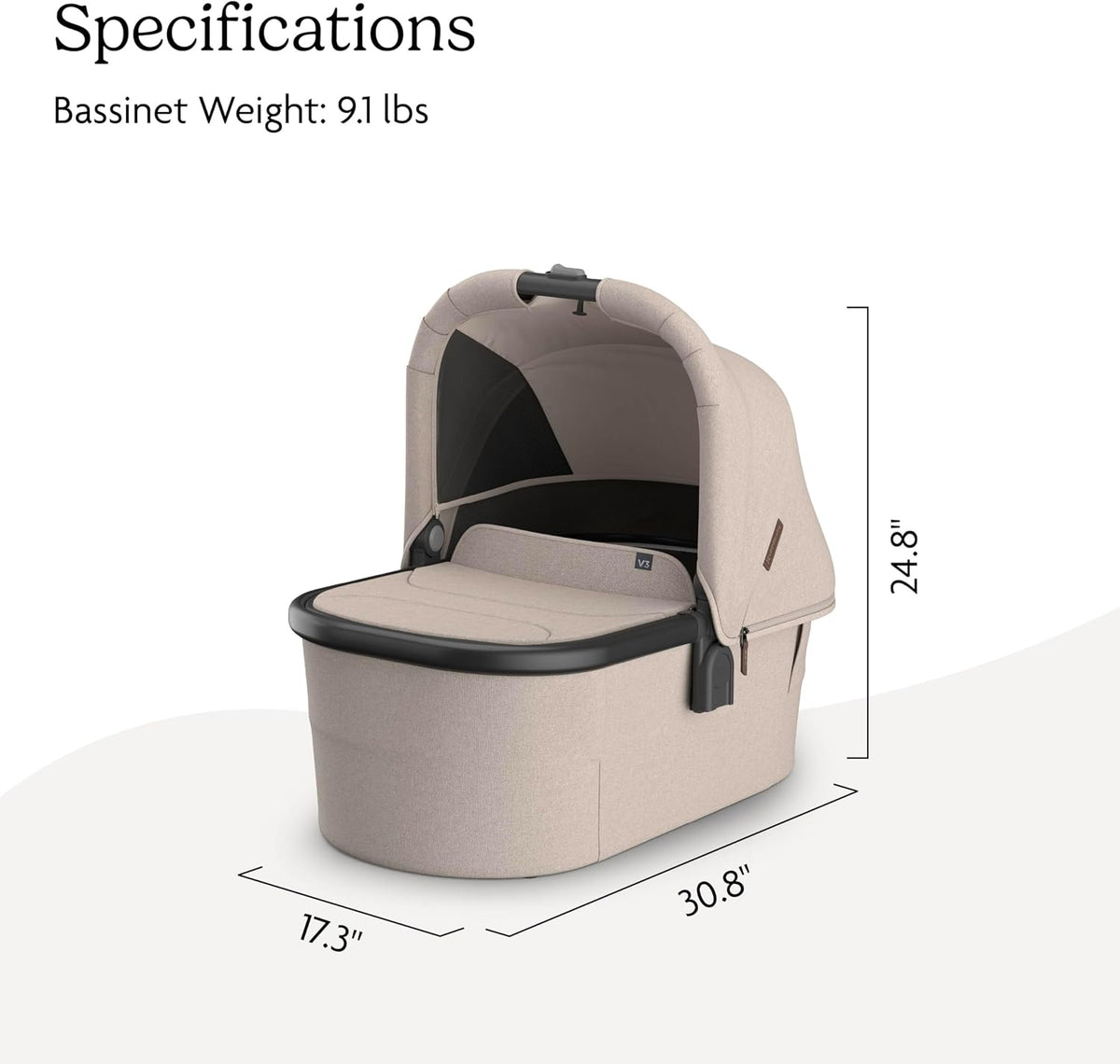 Bassinet V3 - Fits with Vista, Cruz, Ridge Strollers - Owen
