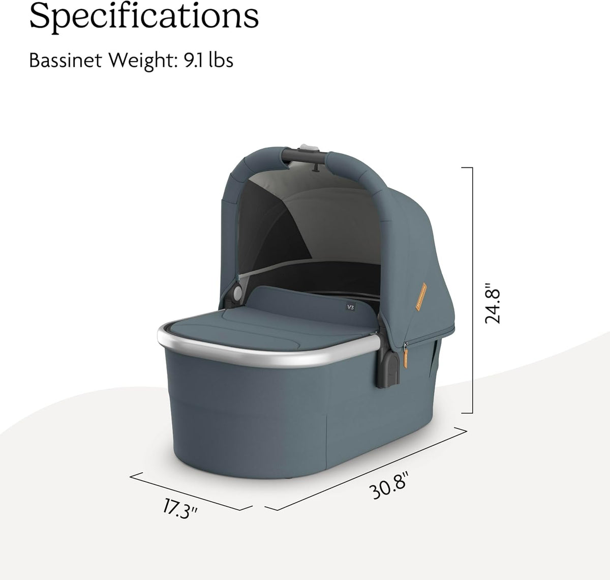 Bassinet V3 - Fits with Vista, Cruz, Ridge Strollers - Owen