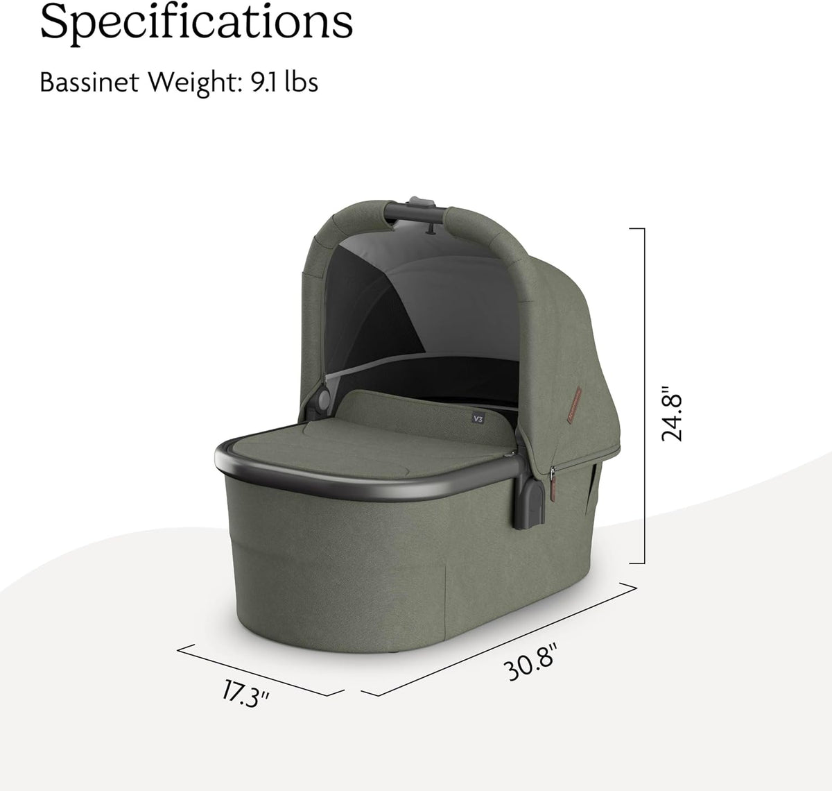 Bassinet V3 - Fits with Vista, Cruz, Ridge Strollers - Owen
