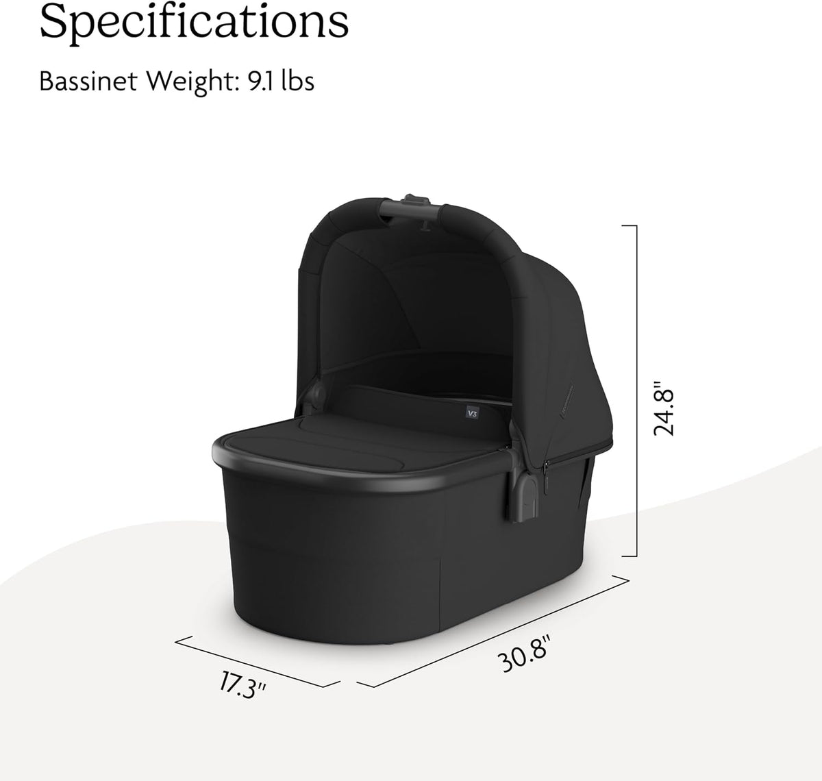 Bassinet V3 - Fits with Vista, Cruz, Ridge Strollers - Owen