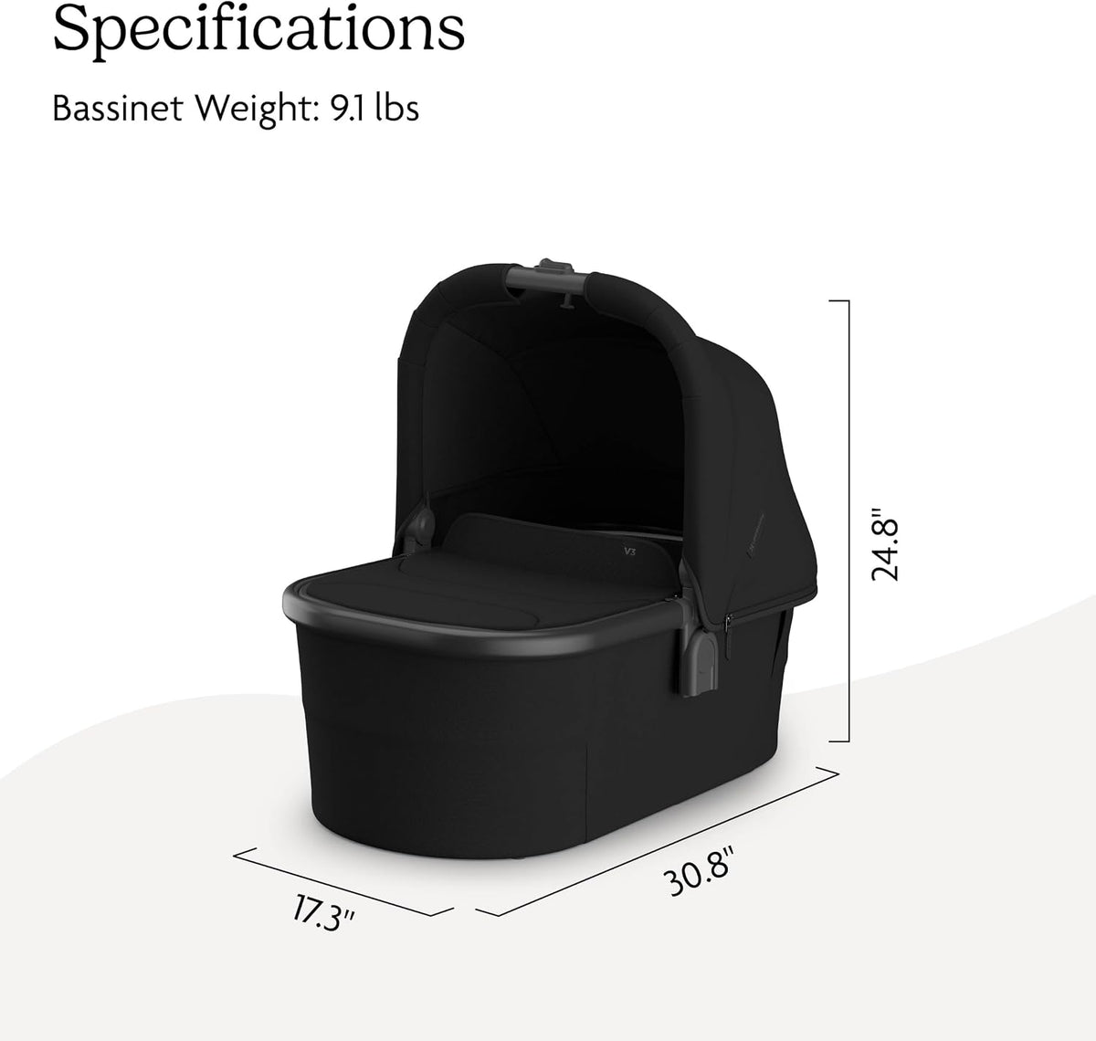 Bassinet V3 - Fits with Vista, Cruz, Ridge Strollers - Owen
