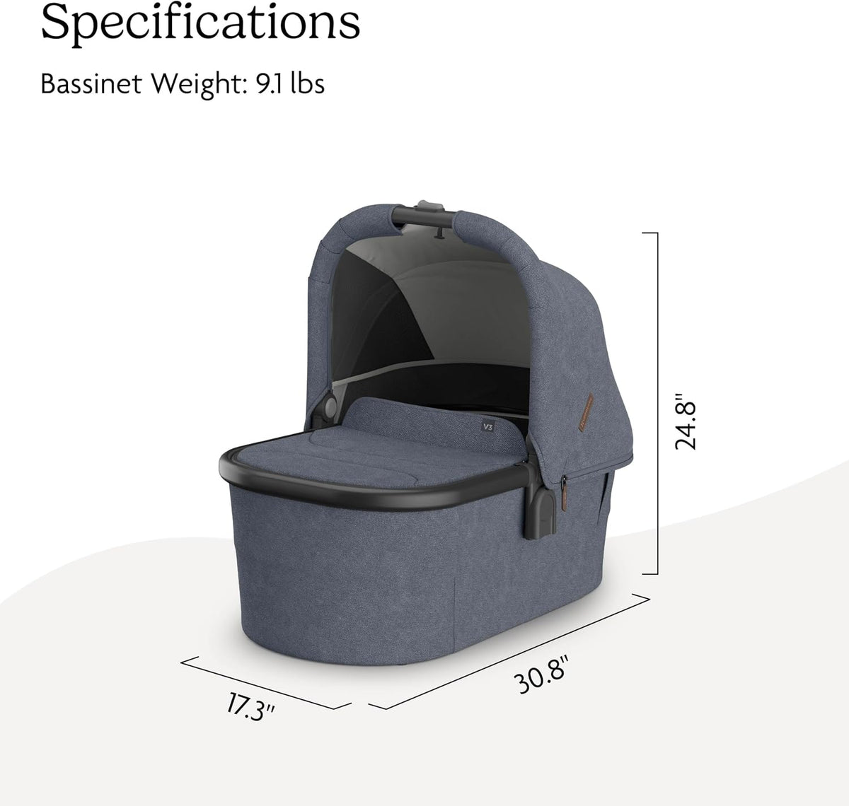 Bassinet V3 - Fits with Vista, Cruz, Ridge Strollers - Owen