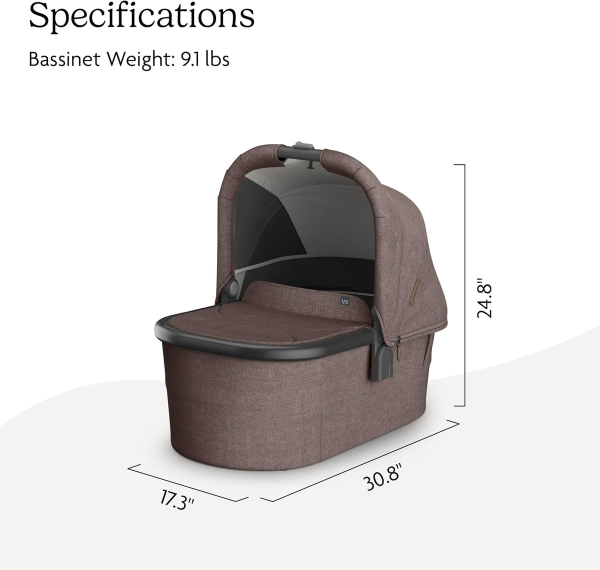 Bassinet V3 - Fits with Vista, Cruz, Ridge Strollers - Owen