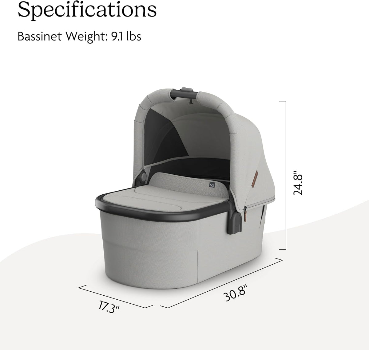 Bassinet V3 - Fits with Vista, Cruz, Ridge Strollers - Owen
