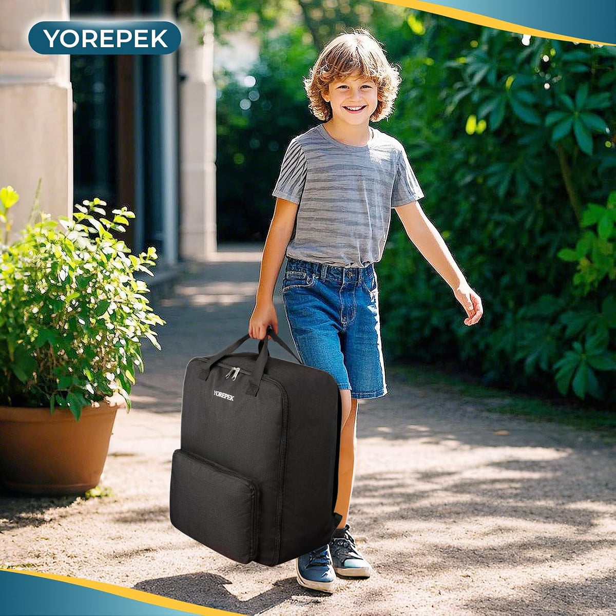 Backless Booster Car Seat Travel Bag for Airplane