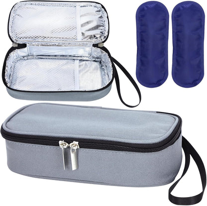 Breastmilk Cooler Bag with Ice Pack, Portable Insulated Breast Milk Storage Cooler Bag, Small Stylish Breastmilk Storage Bag Cooler with Wrist Strap (Dark Gray)