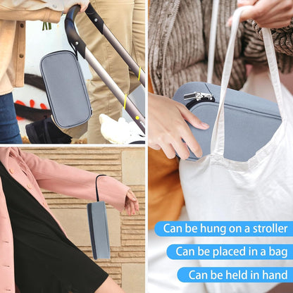 Breastmilk Cooler Bag with Ice Pack, Portable Insulated Breast Milk Storage Cooler Bag, Small Stylish Breastmilk Storage Bag Cooler with Wrist Strap (Dark Gray)