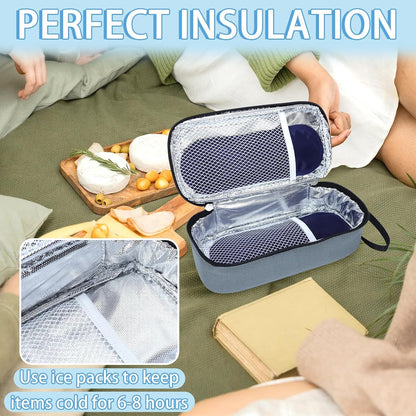 Breastmilk Cooler Bag with Ice Pack, Portable Insulated Breast Milk Storage Cooler Bag, Small Stylish Breastmilk Storage Bag Cooler with Wrist Strap (Dark Gray)
