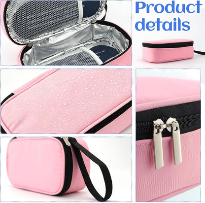 Breastmilk Cooler Bag with Ice Pack, Portable Insulated Breast Milk Storage Cooler Bag, Small Stylish Breastmilk Storage Bag Cooler with Wrist Strap (Dark Gray)