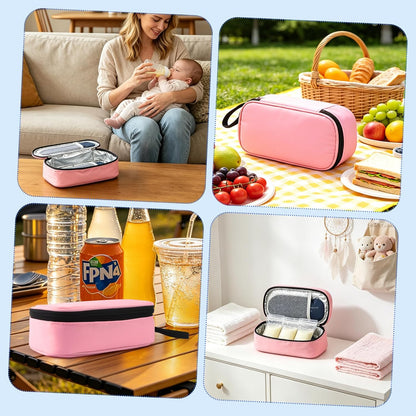 Breastmilk Cooler Bag with Ice Pack, Portable Insulated Breast Milk Storage Cooler Bag, Small Stylish Breastmilk Storage Bag Cooler with Wrist Strap (Dark Gray)