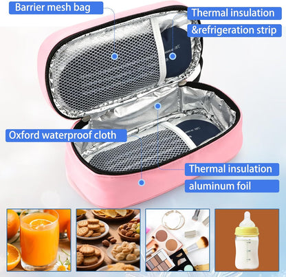 Breastmilk Cooler Bag with Ice Pack, Portable Insulated Breast Milk Storage Cooler Bag, Small Stylish Breastmilk Storage Bag Cooler with Wrist Strap (Dark Gray)