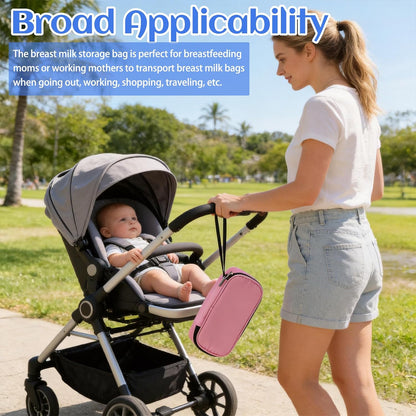 Breastmilk Cooler Bag with Ice Pack, Portable Insulated Breast Milk Storage Cooler Bag, Small Stylish Breastmilk Storage Bag Cooler with Wrist Strap (Dark Gray)
