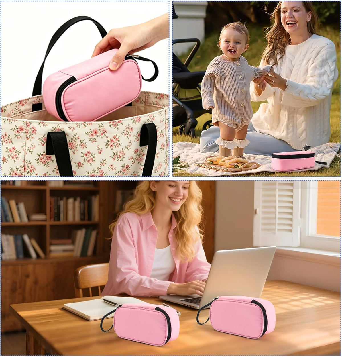 Breastmilk Cooler Bag with Ice Pack, Portable Insulated Breast Milk Storage Cooler Bag, Small Stylish Breastmilk Storage Bag Cooler with Wrist Strap (Dark Gray)